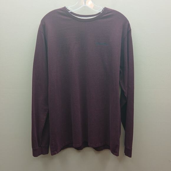 Patagonia Long Sleeve Regular Fit Responsibili-Tee Shirt Burgundy Size Large - Picture 2 of 6